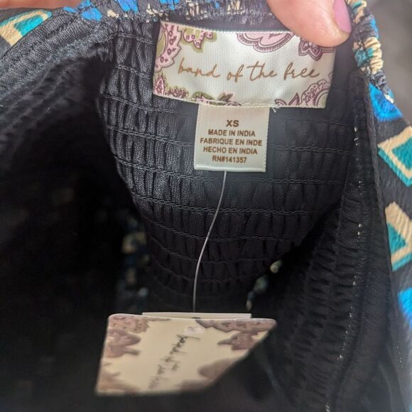 NWT Band of the Free GENEVIEVE TEAL DIAMOND LONG SLEEVE MINI DRESS XS - Picture 7 of 10